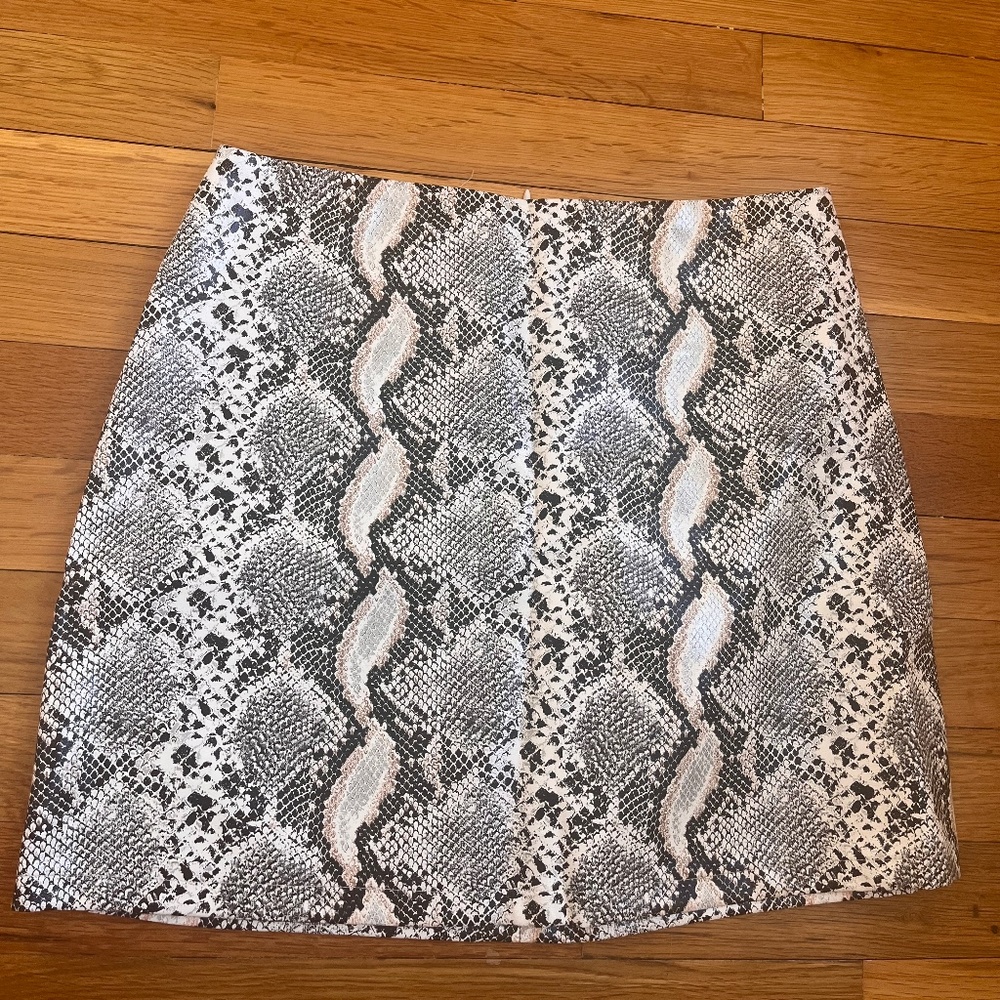 Faux Leather Snake Skin Mini Skirt